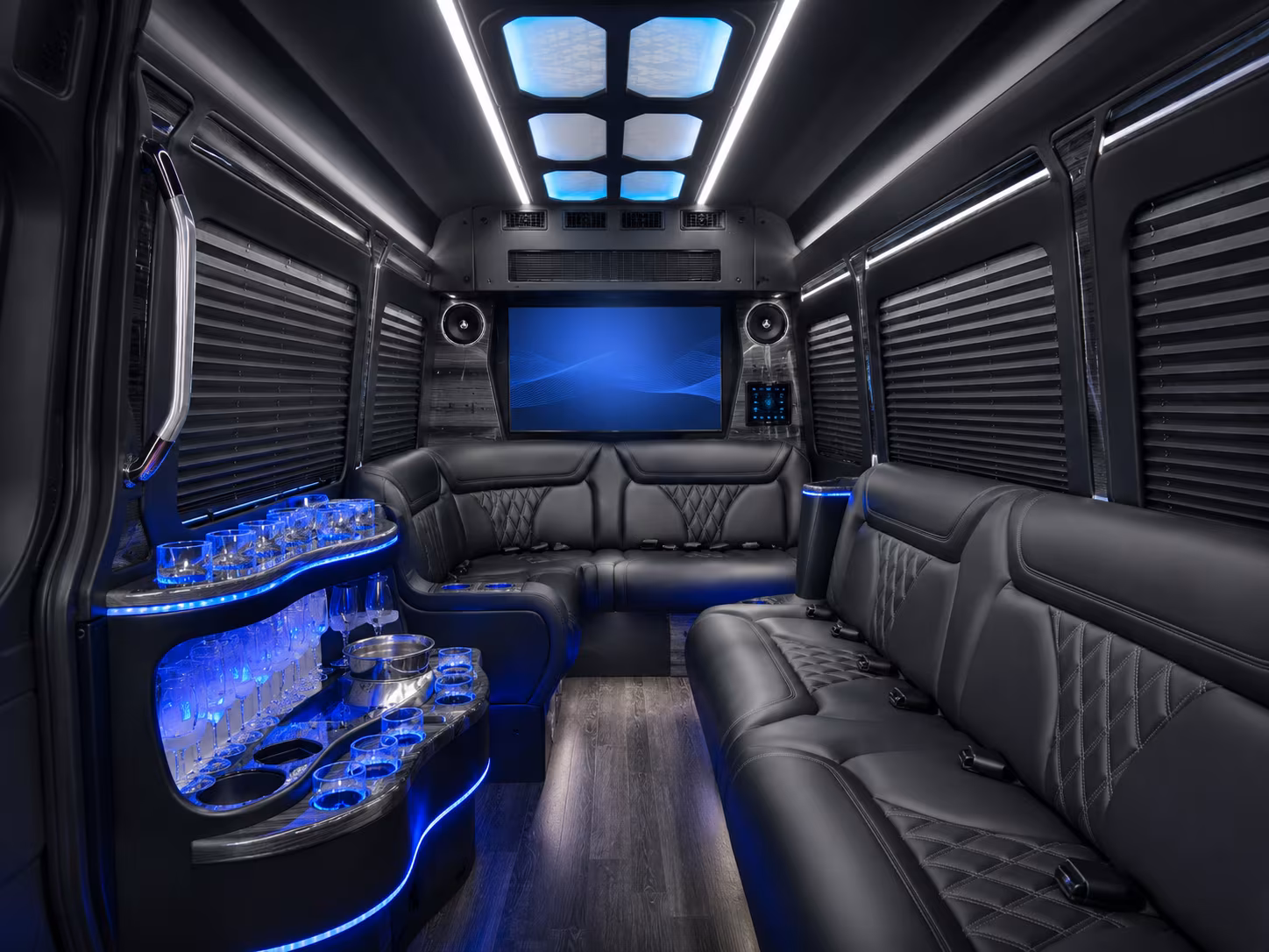 jackson 40 passenger party bus inside