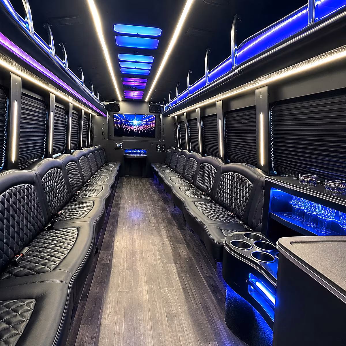 jackson party bus rental interior